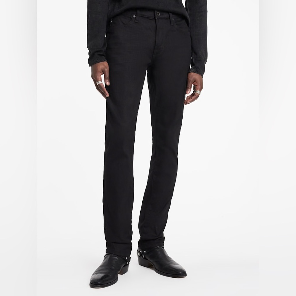 John Varvatos Men’s Slim Straight Jeans in Black
